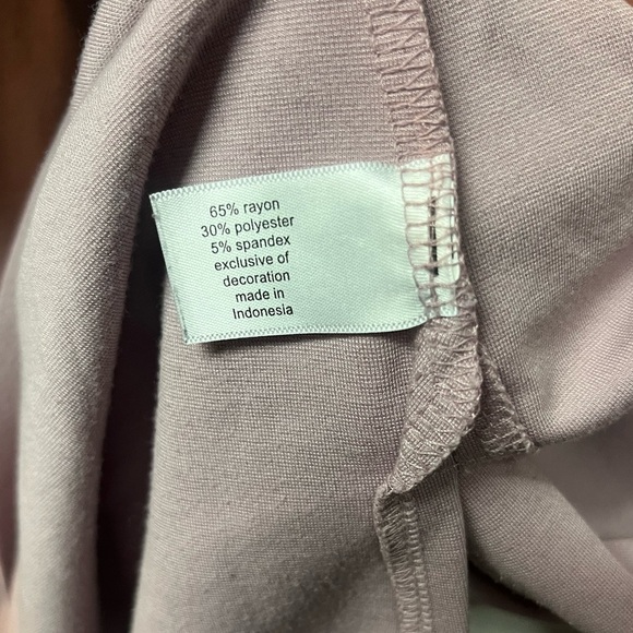 Lane Bryant Light Purple Boxy Ribbed Short Sleeve T-Shirt - Picture 3 of 4